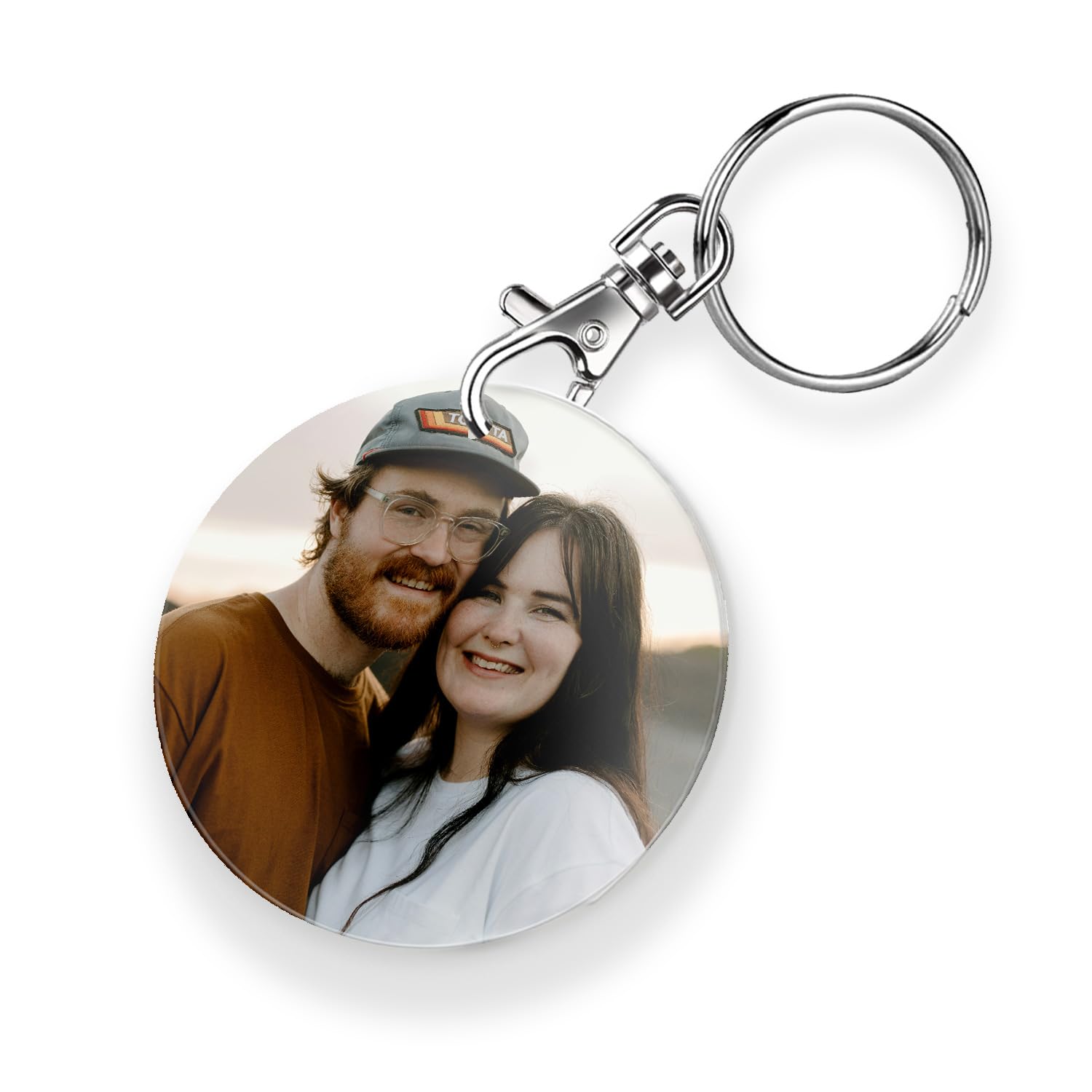 Primary Teaching Services Ltd Unisex Transparent 1 Personalised Photo Upload Circular Acrylic Birthday Anniversary Keepsake Keyring 50Mm Primary Teaching Services
