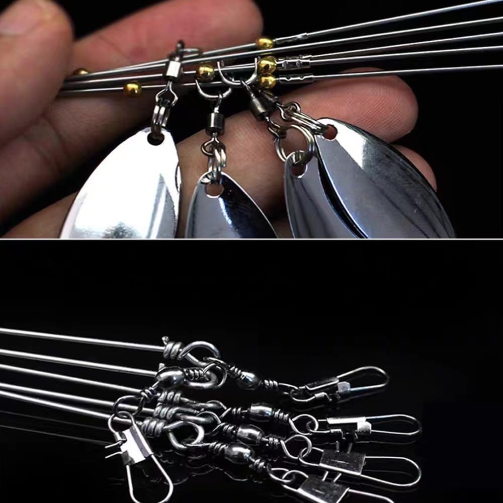 HoveeLuty Alabama Umbrella Rig Bait 5 Bras Trépied Artificiel Ultra-léger Pour Poissons 4 Feuille De Saule - 1 Pièce