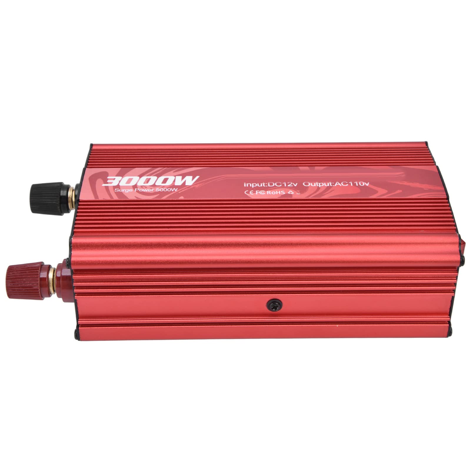 Pure Sine Inverter, DC to AC Converter Aluminum Alloy Smart Pure Sine Power Inverters 3000W 12V to 110V(red)