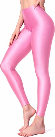 Lilax Womens High Waisted Leggings Shiny Workout Yoga Pants