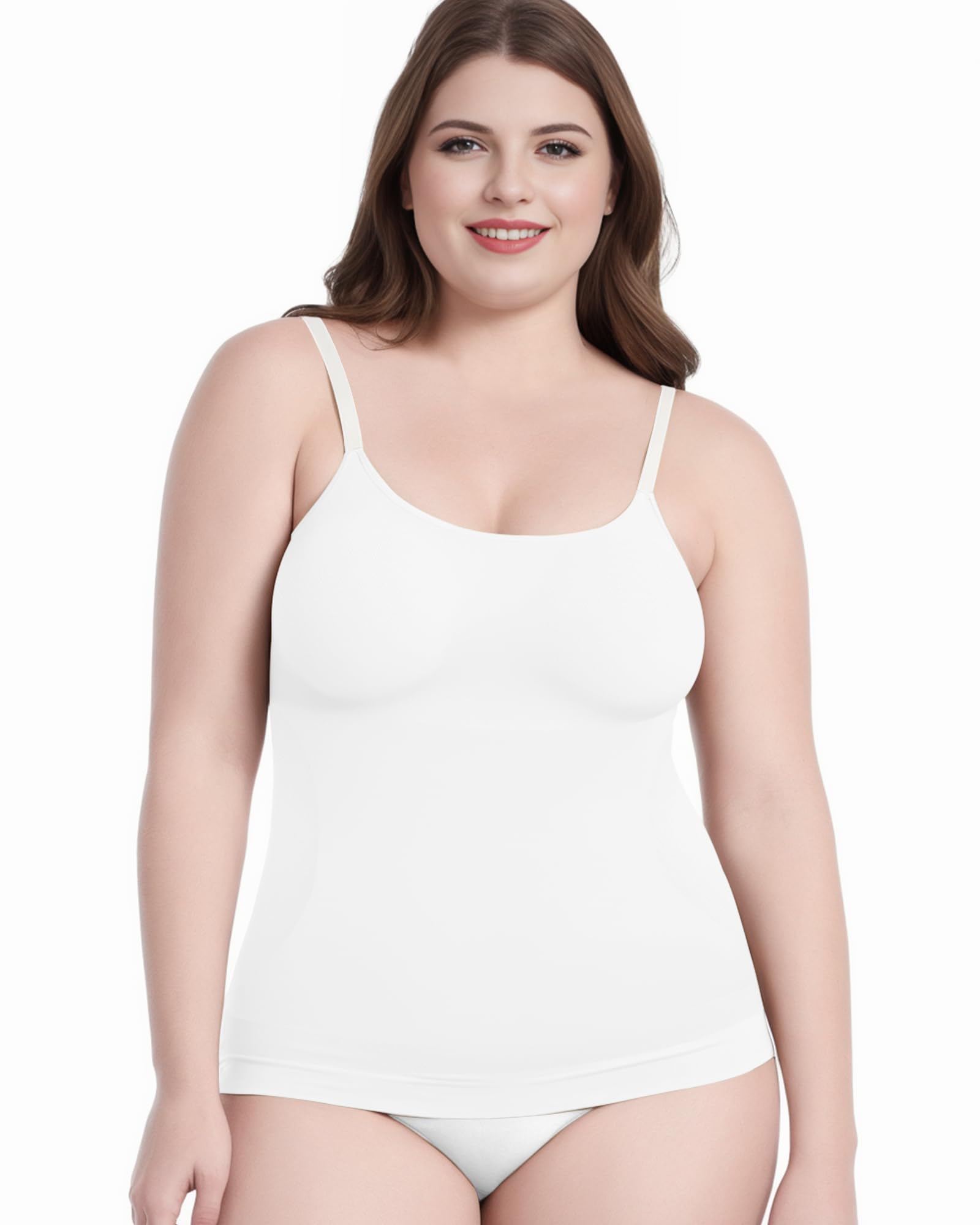 AURUZA Women's Shapewear Tummy Control Scoop Neck Camisole Tops for Women Seamless Compression Tank Top Regular and Plus Size