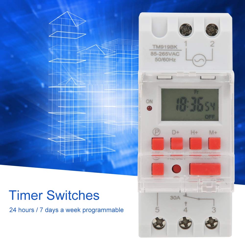 Timer Outlet TM919BK Digital Programmable Timer Switch - 30A, 24hr/7 ...