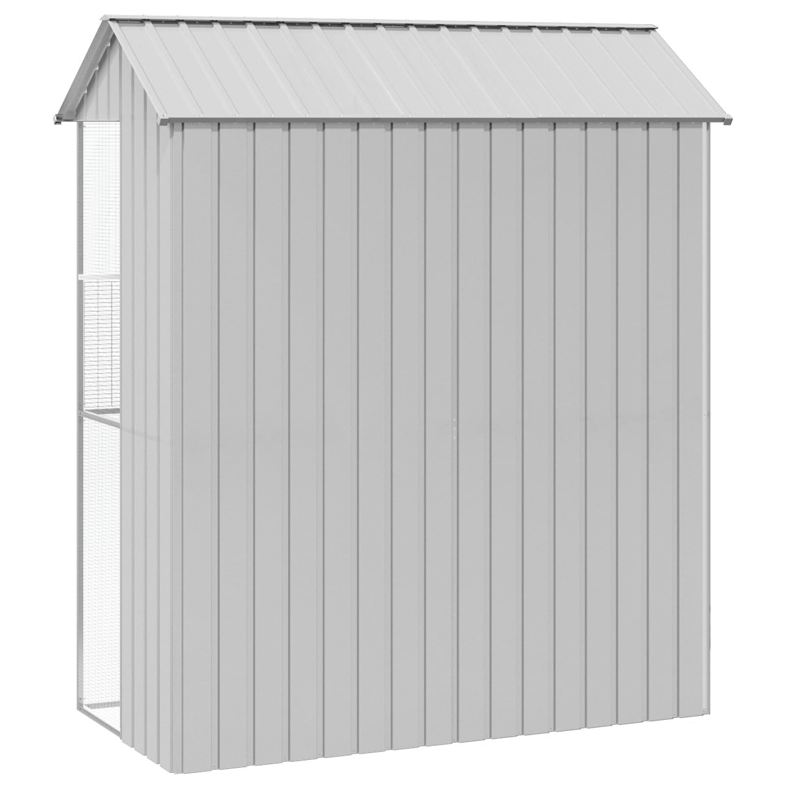 SKM Voliere Grau 215x110x247 cm Stahl,Tier- & Haustierbedarf,Haustierbedarf,Vogelbedarf,Vogelkäfige & -ständer,Grau,53.7KG,3325173