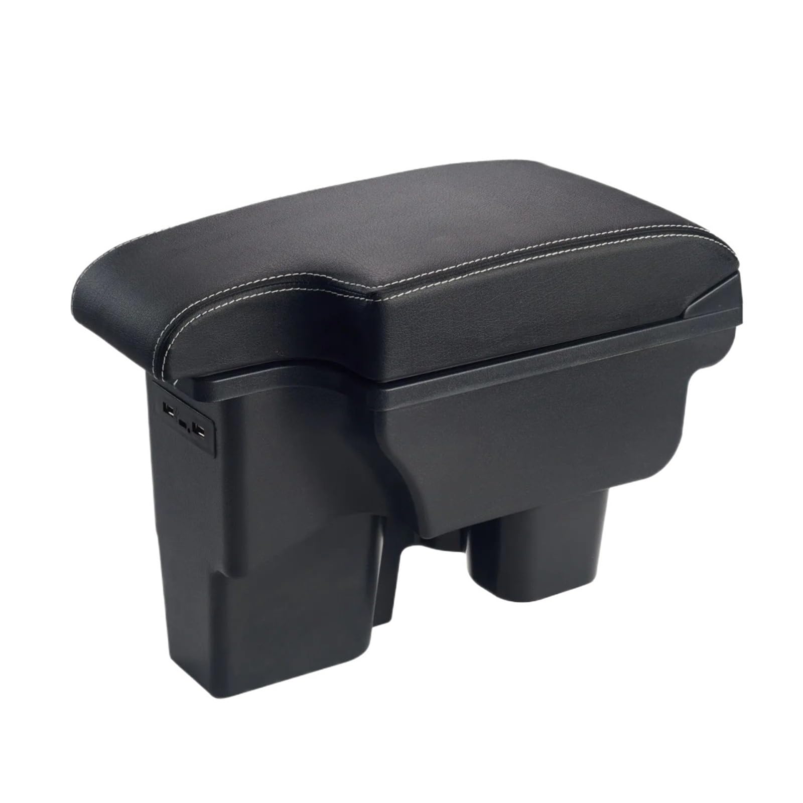 Armrest Box For Toyota For Hilux Armrest Storage Box Retrofit Interior Parts Holder Ashtray Accessories USB LED Car Armrests(White line USB)