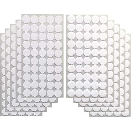 White Velcro Vkey 324Pairs 10mm Diameter Sticky Back Dots Coins Hook & Loop Self Sticky Dots Clear Double Sided Removable