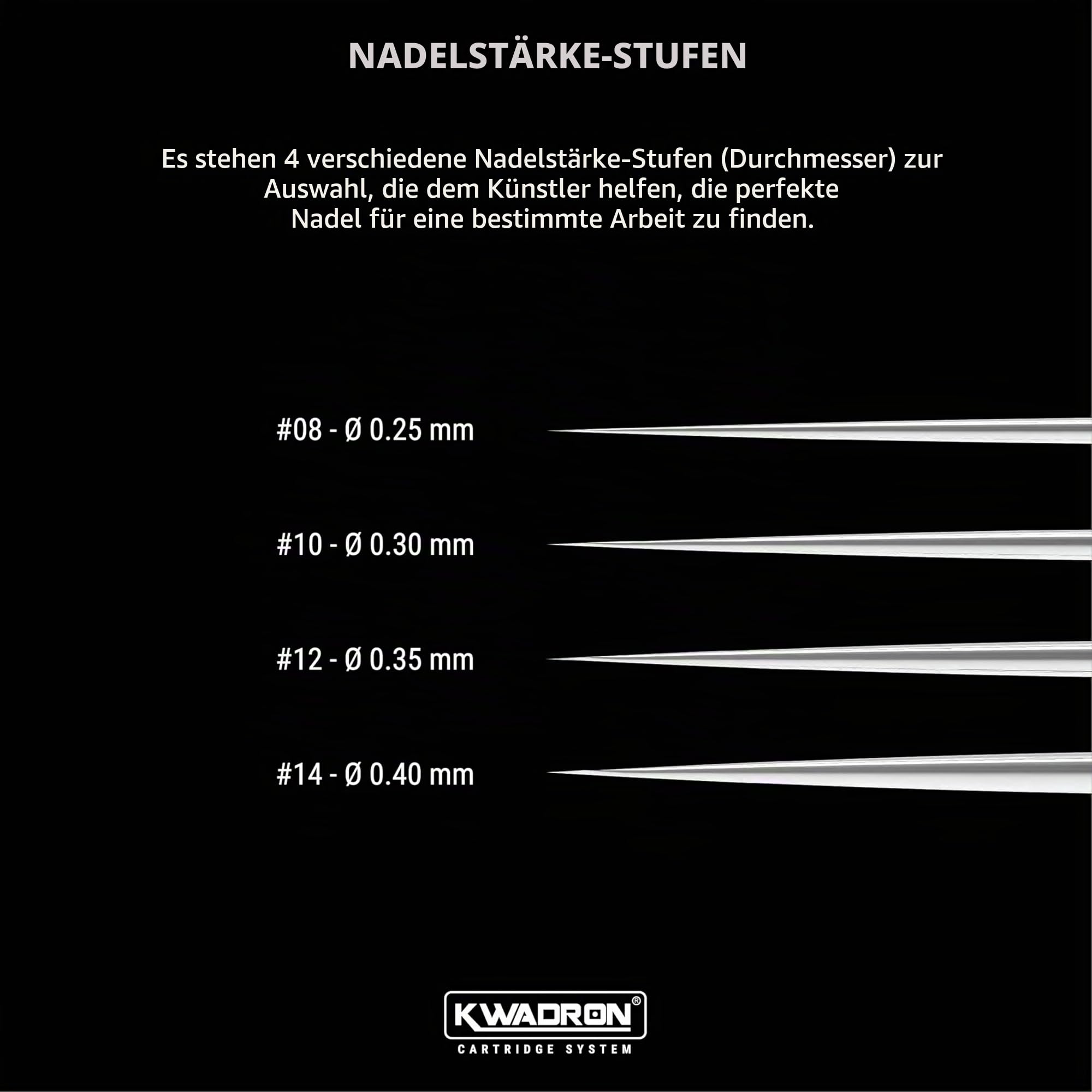 Kwadron Tattoo Cartridge System Round Liner Long Taper 0,30mm 1RL 3RL 5RL 7RL 9 RL 11RL 13RL 15RL 18RL (20pcs) (30/3RL)