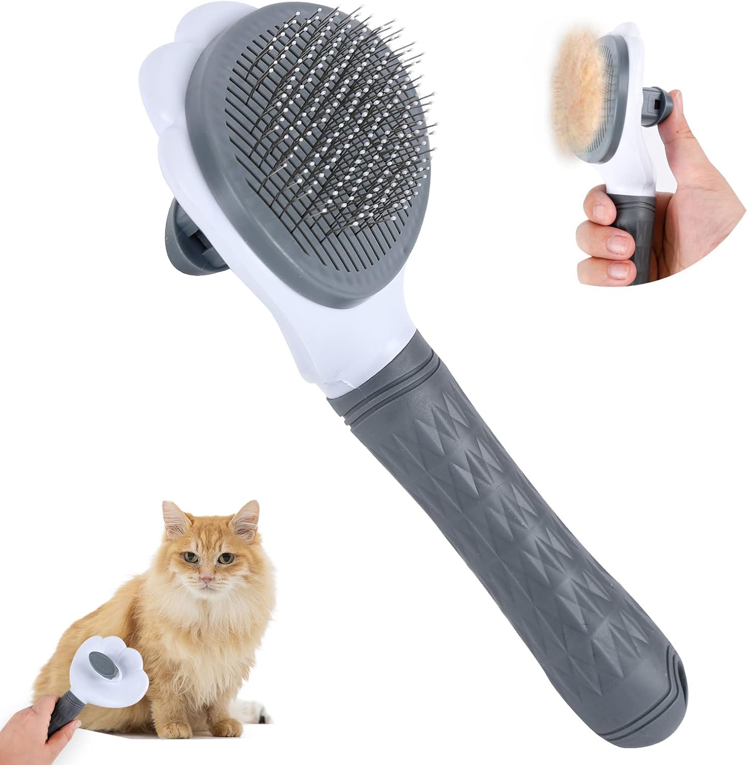 Dog Brush,Cat Dog Comb Brush Self Cleaning Slicker Cat Grooming Brush