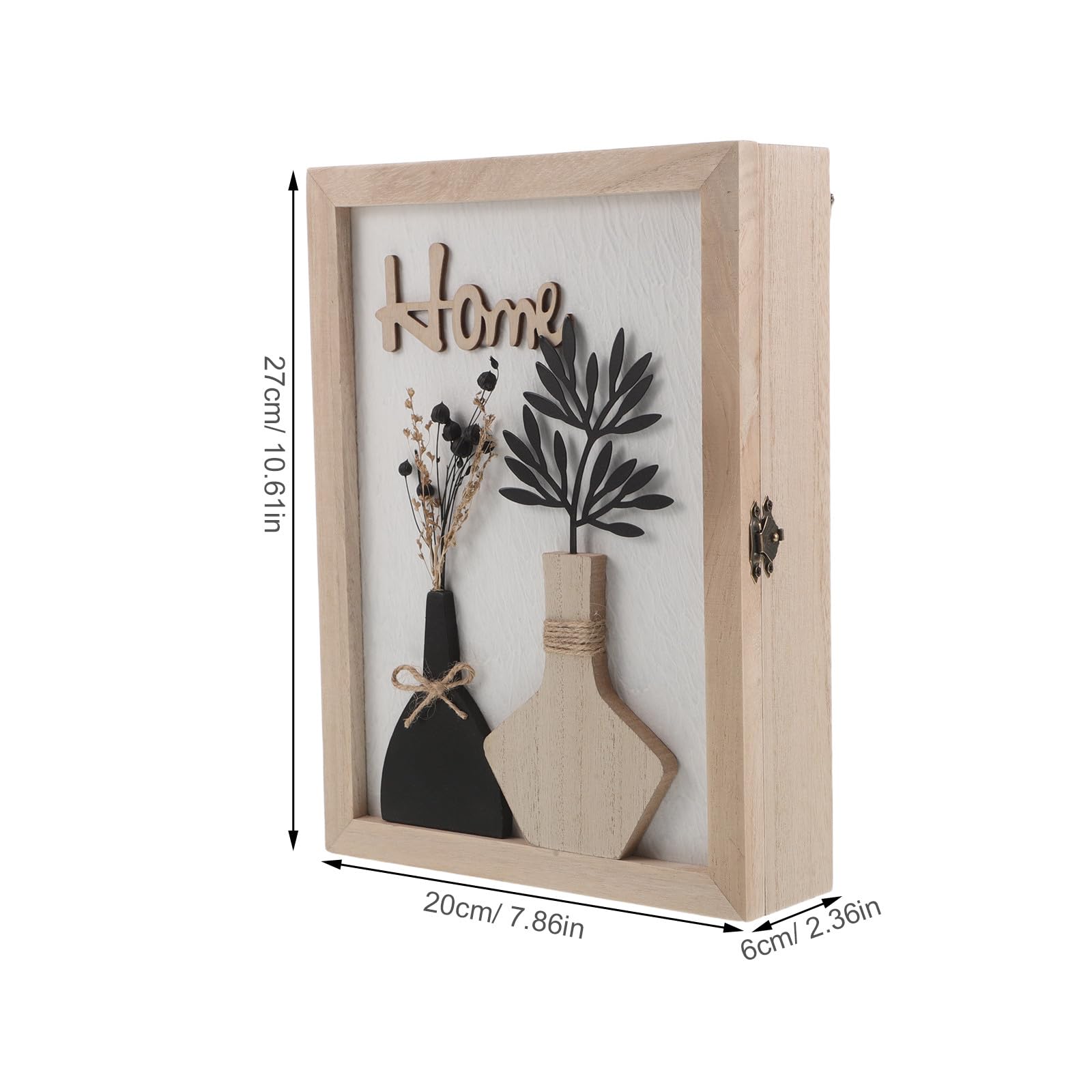 Levemolo Rustikaler Schlüsselschrank Wandmontiertes Schlüsselbrett mit Trockenblumen Kreativer Multifunktionaler Schlüsselhalter für Zuhause und Flur