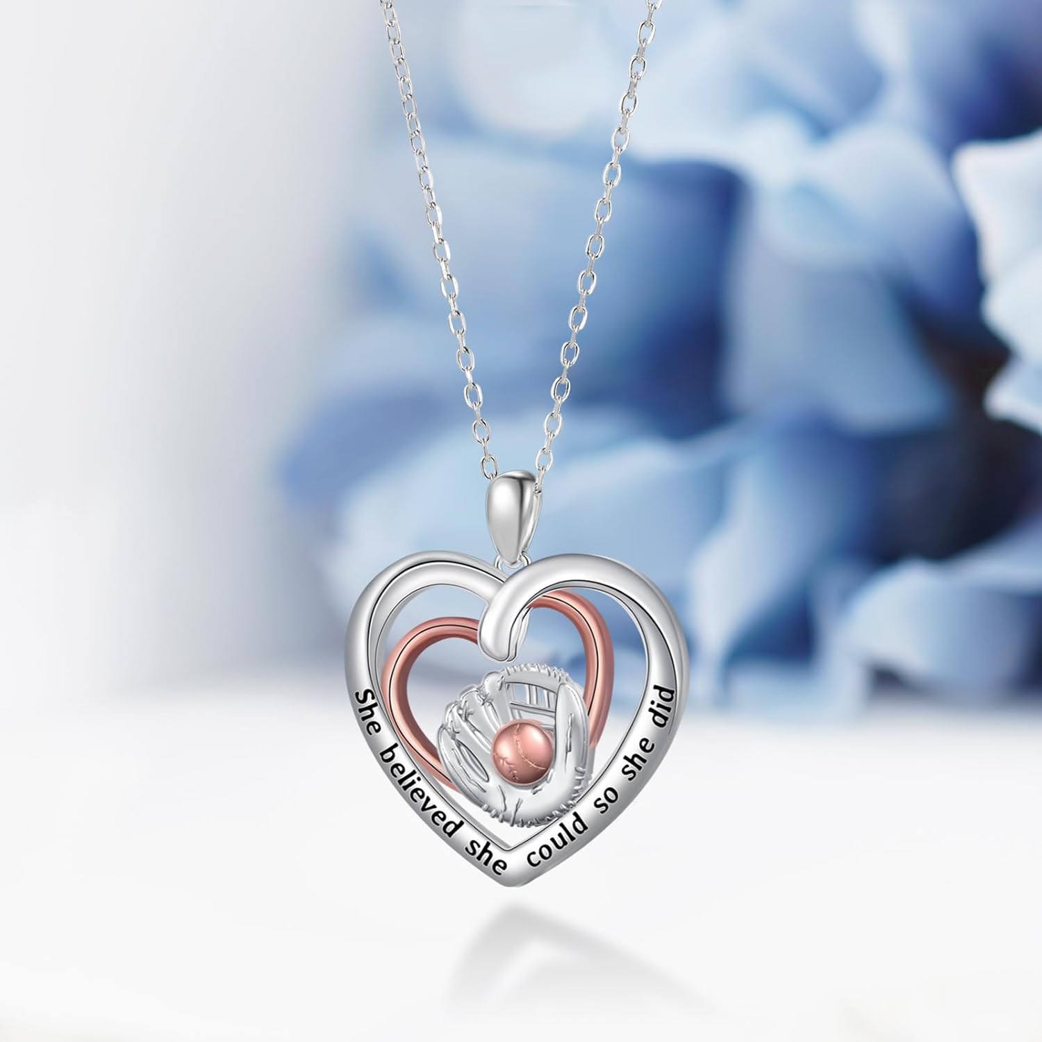 Baseball/Softball/Volleyball/Pickleball/Basketball/Football/Soccer/Bowling/Hockey/Golf/Lacrosse Pendant Necklace 925 Sterling Silver Sport Jewelry Gifts for Women - Image 2