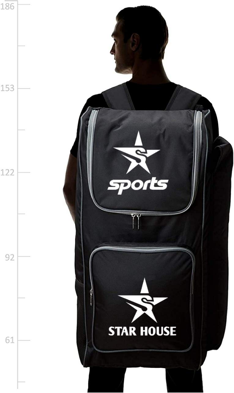 DEV Star House Cricket Kit Bag Sports Latest 2021 (XL, Black-Grey) 2