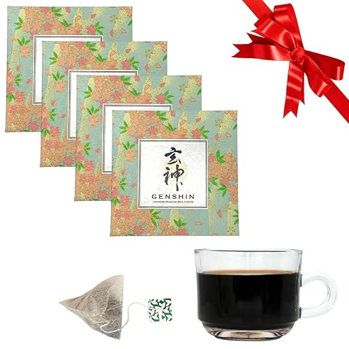 Regalos japoneses Sakura Box TOMO Café Genshin (café de arroz café), regalos japoneses de Fapan, caja de Sakura rosa y azul, 2 bolsas de tetra x 4,