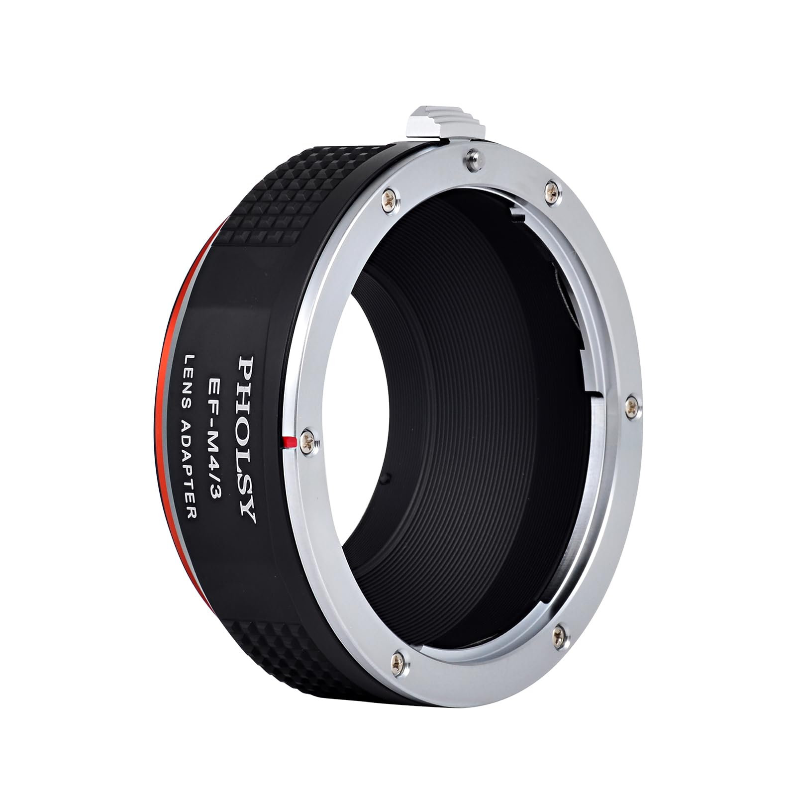 PHOLSY Adattatore di Lente EF-MFT Messa a Fuoco Manuale Compatibile con Obiettivo Canon EOS EF EF-S su Micro Four Thirds M4/3 (MFT Micro 4/3) Corpo Fotocamera Compatibile con Olympus Panasonic Lumix