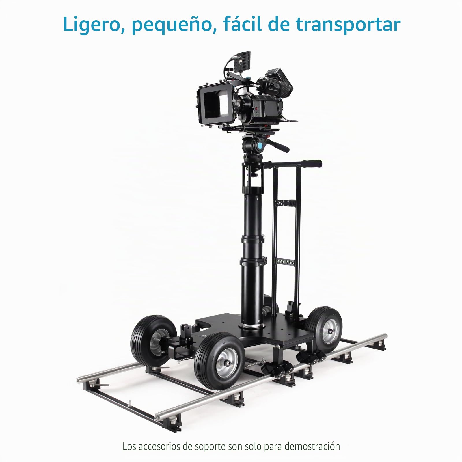 Plataforma rodante Ligera PROAIM Spin para Puertas, Ideal para configuraciones Pesadas de cámara/Pluma. Modos de dirección en 4 y 2 Ruedas. Carga útil de hasta 300 kg (DL-SPIN-01)