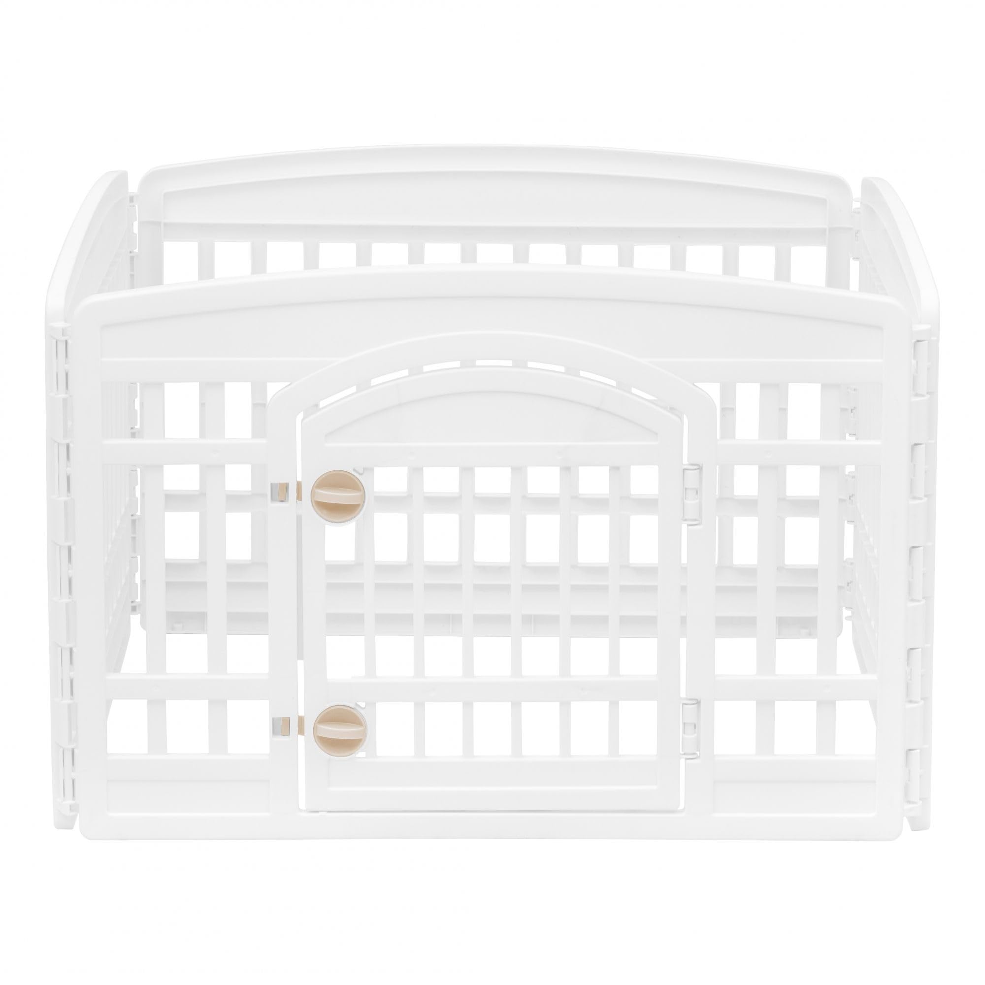Iris Ohyama Parque para perros con 4 paneles, H60cm, Blanco, Puerta cerradura, Jaula gatos, Vallas, Corralito, para Para interiores, exteriores, Conejo, Cercado, Corral perro, CI-604E WD