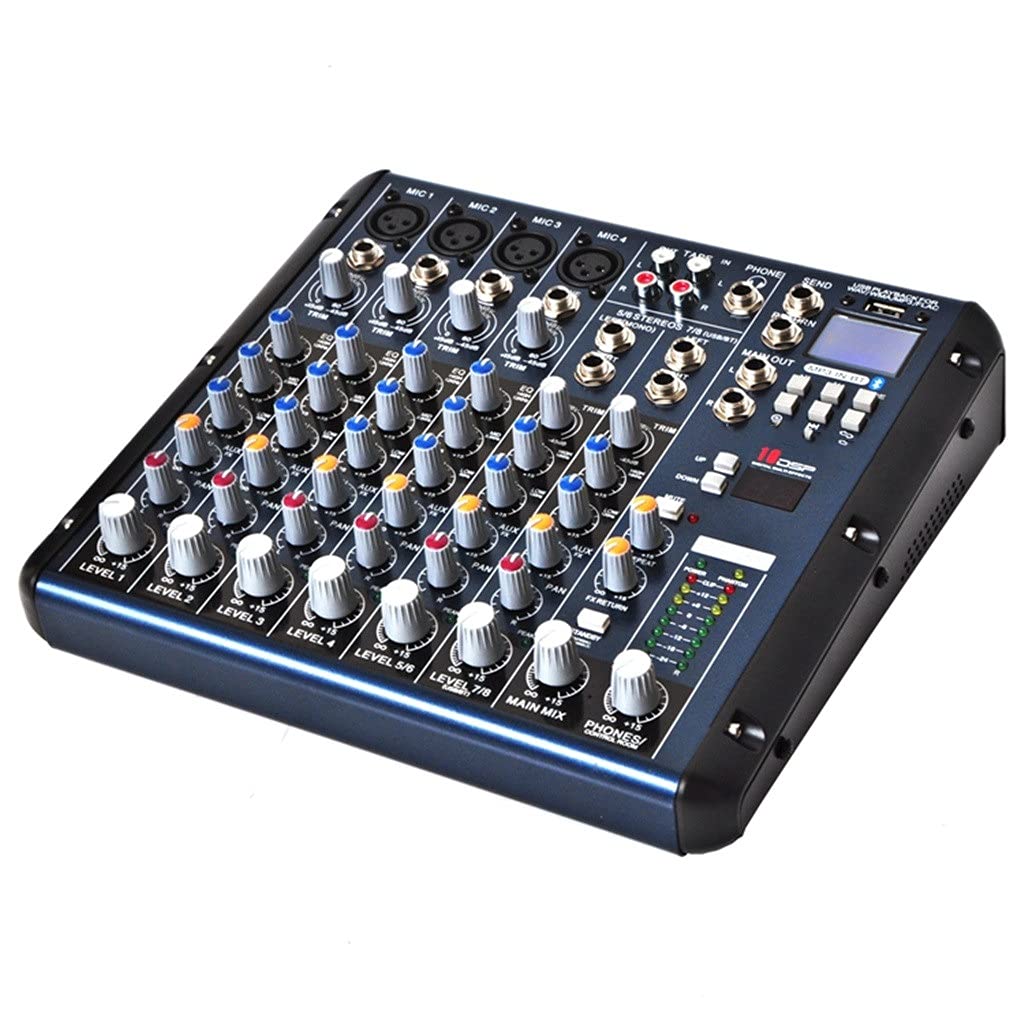 Bluetooth USB Record 8 Kanäle 16 DSP-Effekte USB Professioneller DJ-Mixer Hi-Fi-Verstärker
