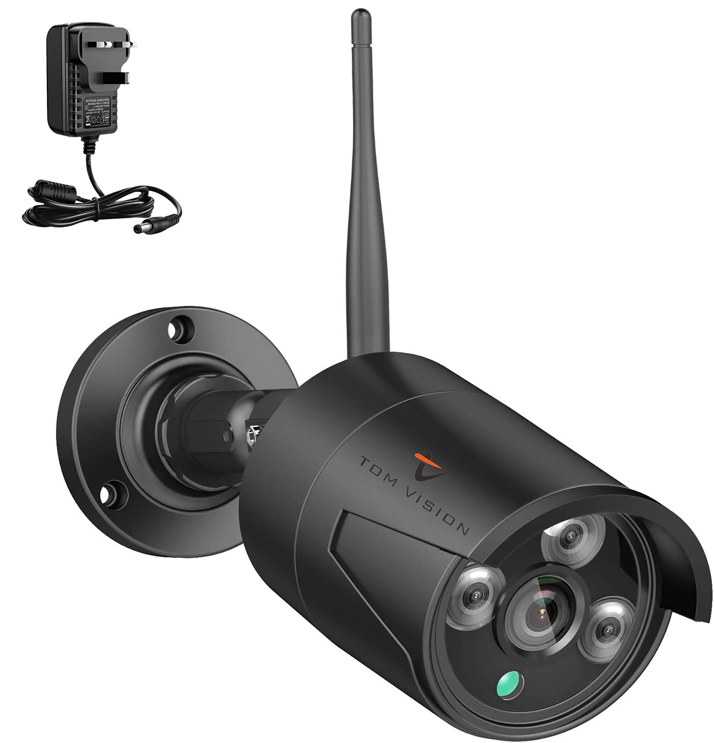 3MP Wireless Security Camera for Tomvision 8CH WiFi Surveillance NVR with 12V2A Power Adapter,2MP IP Cameras Outdoor with 20m Night Vision, IP66 Waterproof,No Video Cable Needed (Black)