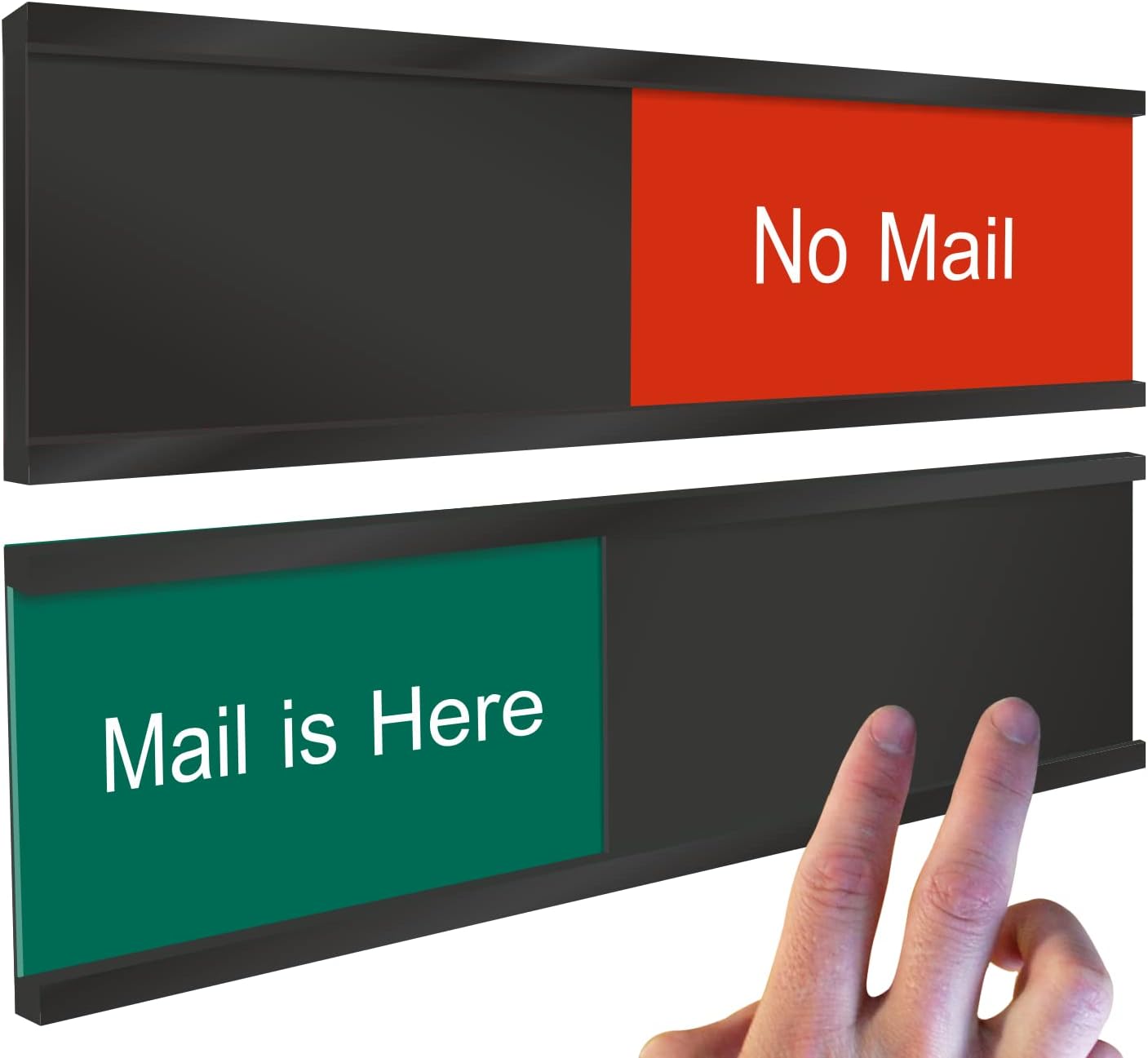 SmartSign Mail Is Here/No Mail Slider Sign | 2.25 x 10 Plastic Black