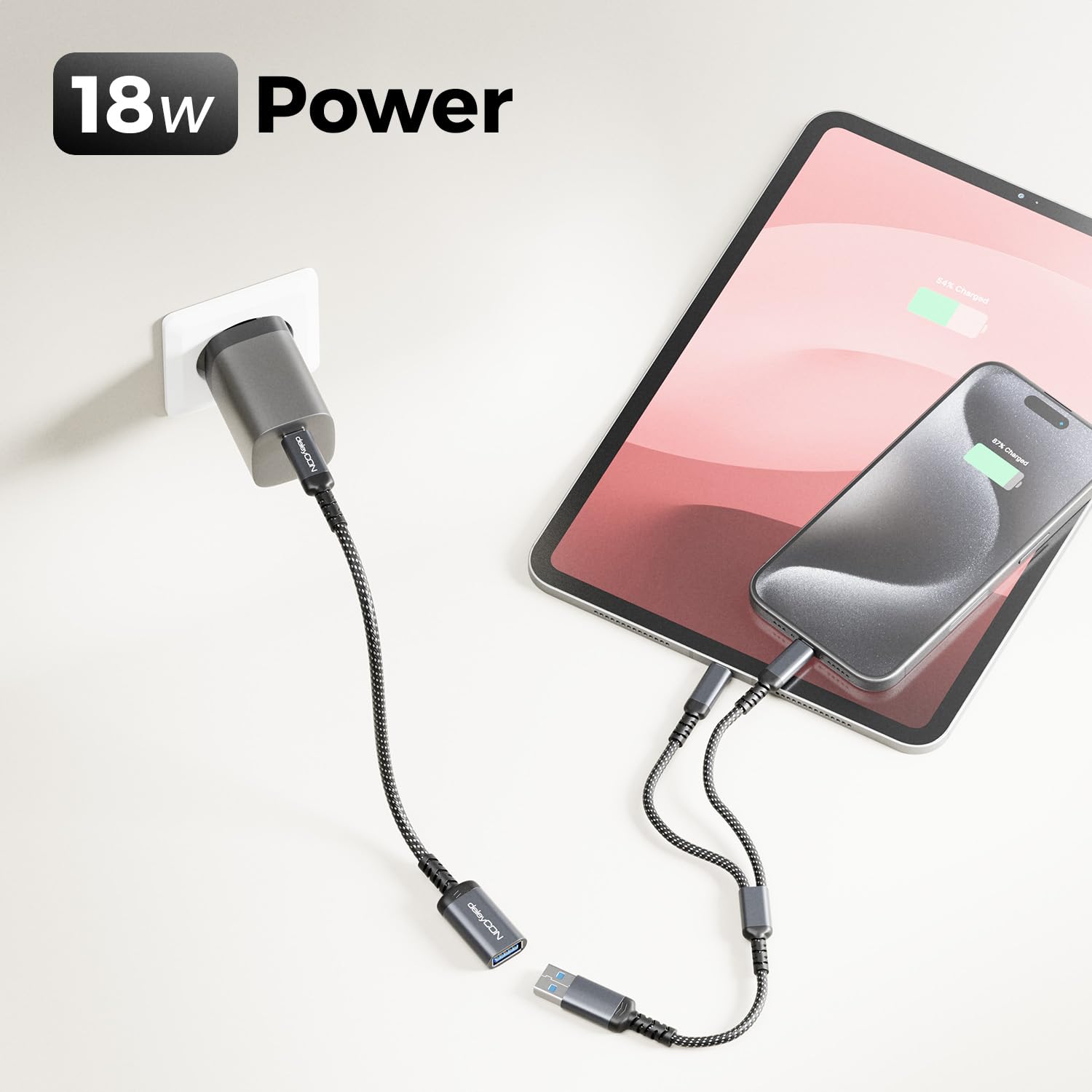 deleyCON 2x Adattatore USB-C a USB 10 Gbps OTG - Spina C a Presa A - Cavo per iPhone 17/16/15 Air/Pro/Max, Galaxy S25/S24/S23, A56, A16, Tablet, MacBook, iMac, iPad, Notebook ecc.