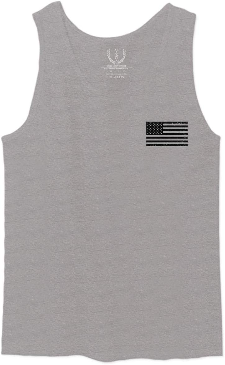 0021. Vintage American Flag United States of America Military us USA Patriotic Style Men's Tank Top - Image 2