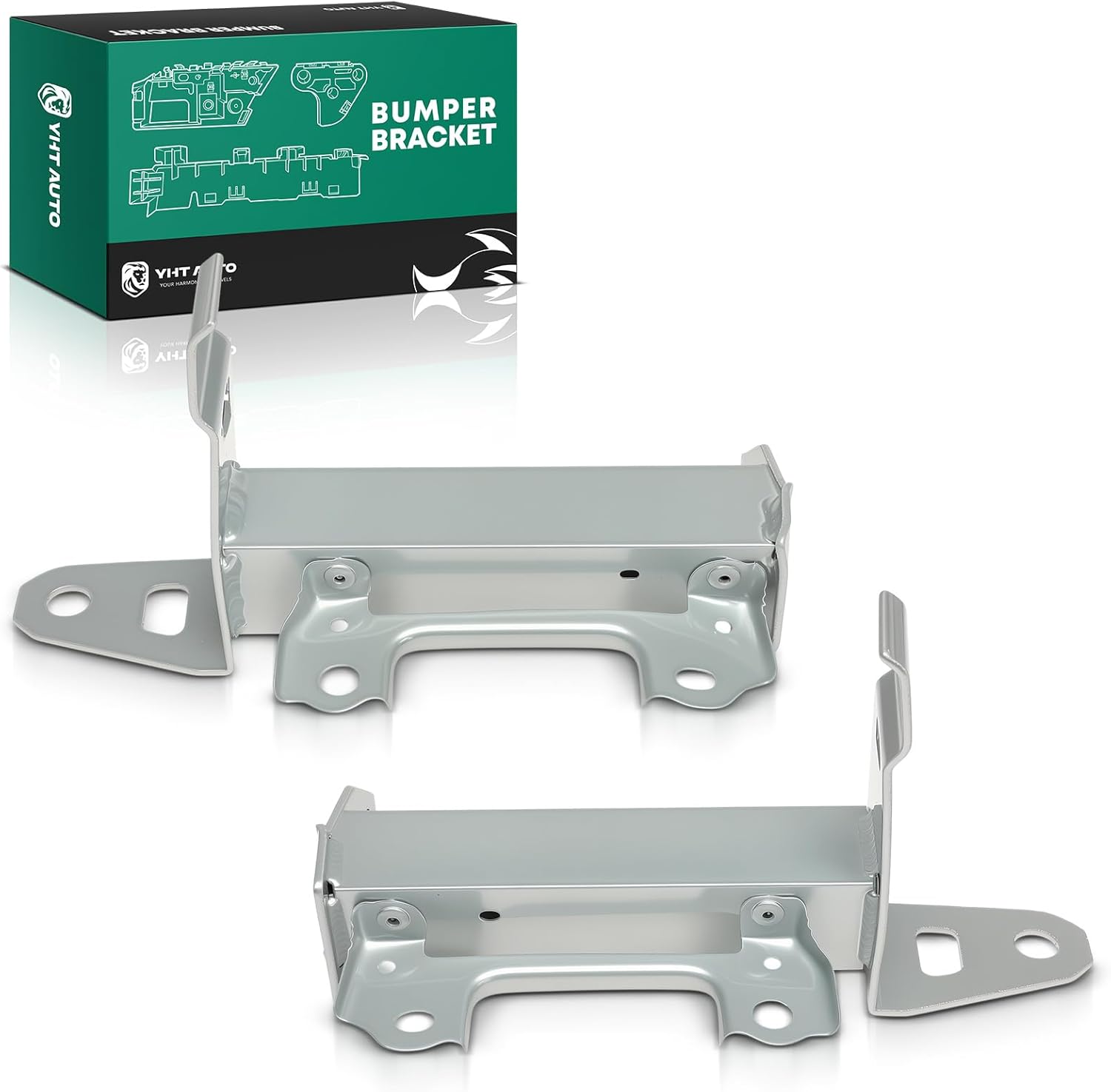 YHTAUTO Front Left and Right Bumper Cover Support Compatible with Toyota RAV4 2019-2024, Driver and Passenger Side, Aluminum Bumper Bracket