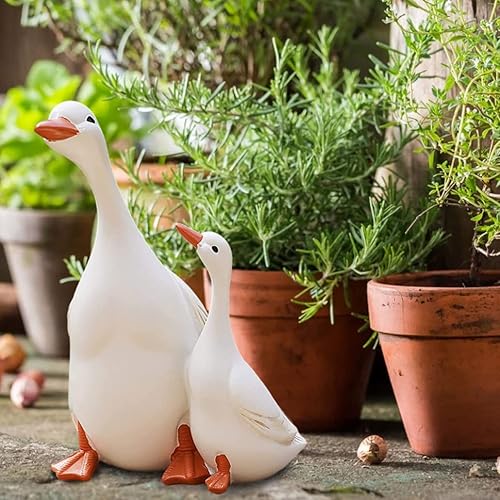 Miniatura 3 de Estatua de pato de resina, linda escultura de pato para decoración de césped de jardín, estatua de pato