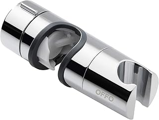 OFFO Shower Head Holder for Slide Bar Adjustable 19-25mm(0.75-1.00 inch) O.D, Adjustable Holder for Slide Bar Slider Clamp Bathroom Replacement, 360 Degree Rotation Sprayer Holder, Chrome Plated