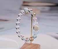 Vista 37 de Precious Gemstone Natural Crystal Healing Bracelet, Rutilated Quartz, Moonstone, Quartz Handmade Original Design Bracelet