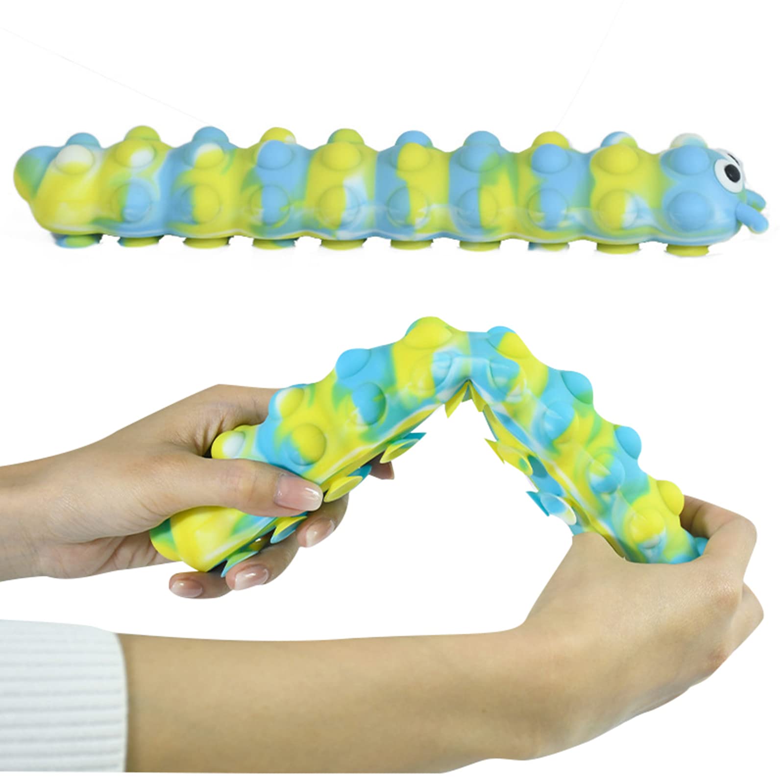 Caterpillar Sucker Bubble Popits Decompression Toy Fidget Toys Vent Squeeze Pinch Artifact Anxiety ADHD Finger Strength Office Decorations