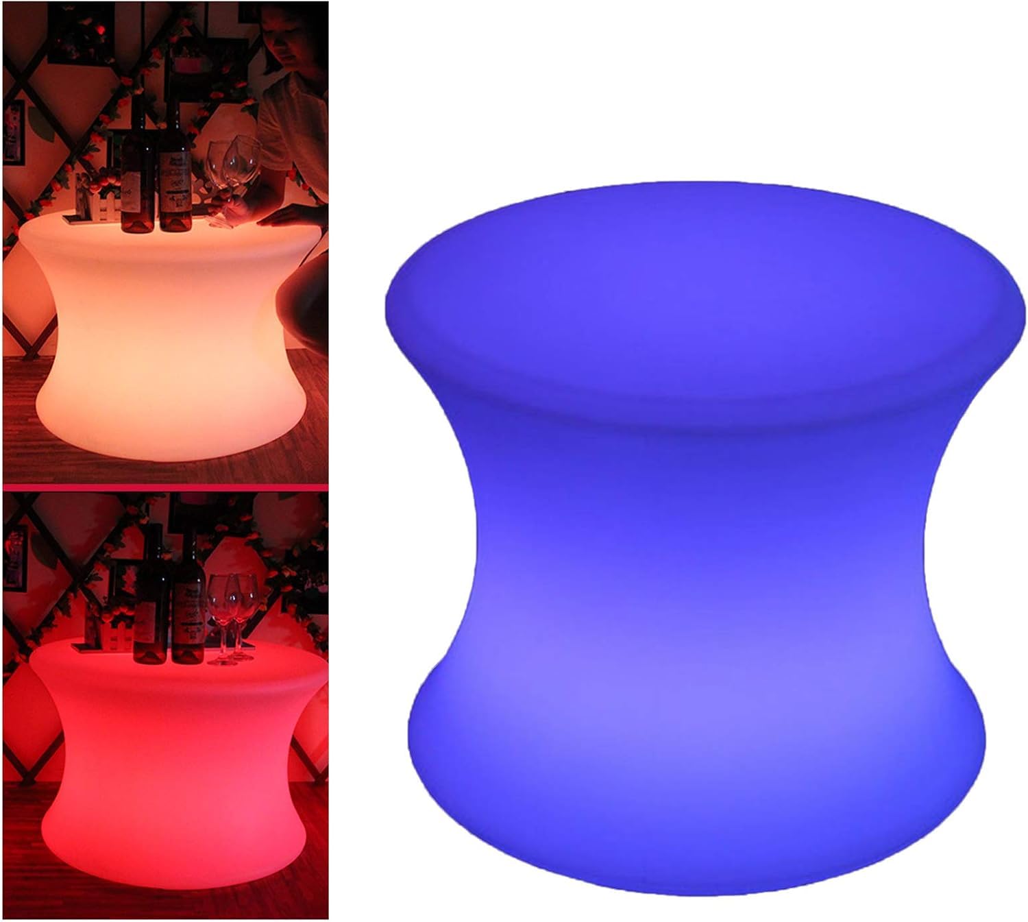 Led Cube Chair Lights, 16 Inch Outdoor Color Changing LED Light Lamp Stool, Home Garden LED Cube Chair Light with Remote Control, Waterproof Rechargeable Color Change Chair Light Up Furniture