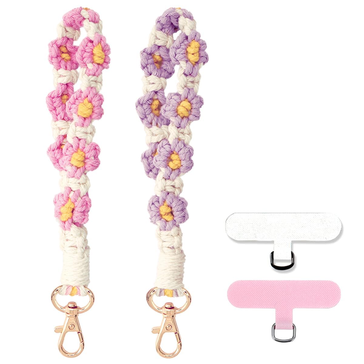 CONVERSE CLAMP展　PHONE HAND STRAP 木之本桜 Boho Macrame Phone Wrist Strap, Cell Phone Lanyard with Tether Tab