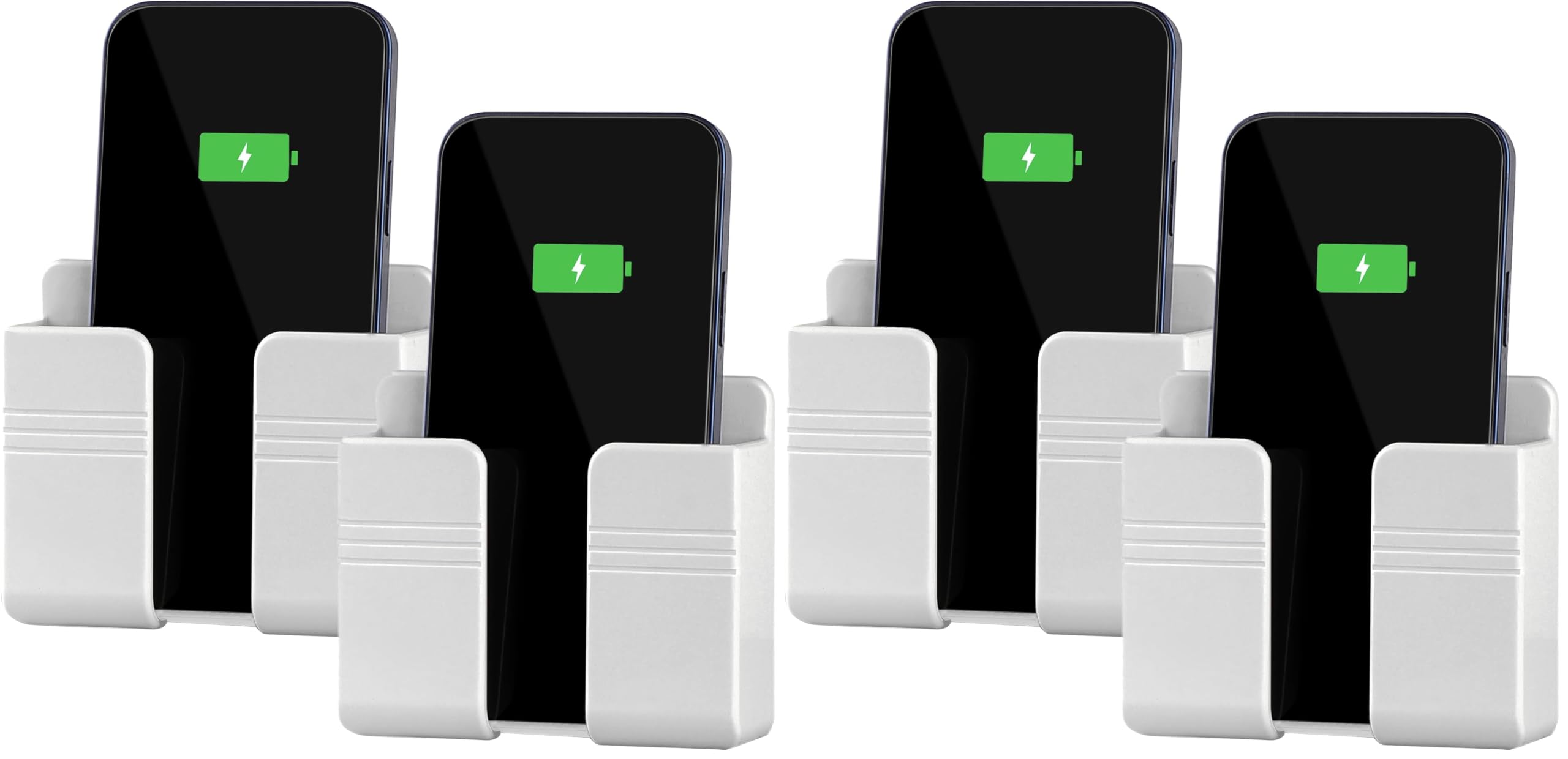 CEI&amp;BPY 2Pcs Phone Holder Wall Mounted, Phone Stand with Self Adhesive. Phone Holder for RV Charging.Compatible with iPhone and Android (2Pack-White) (Pack of 2)