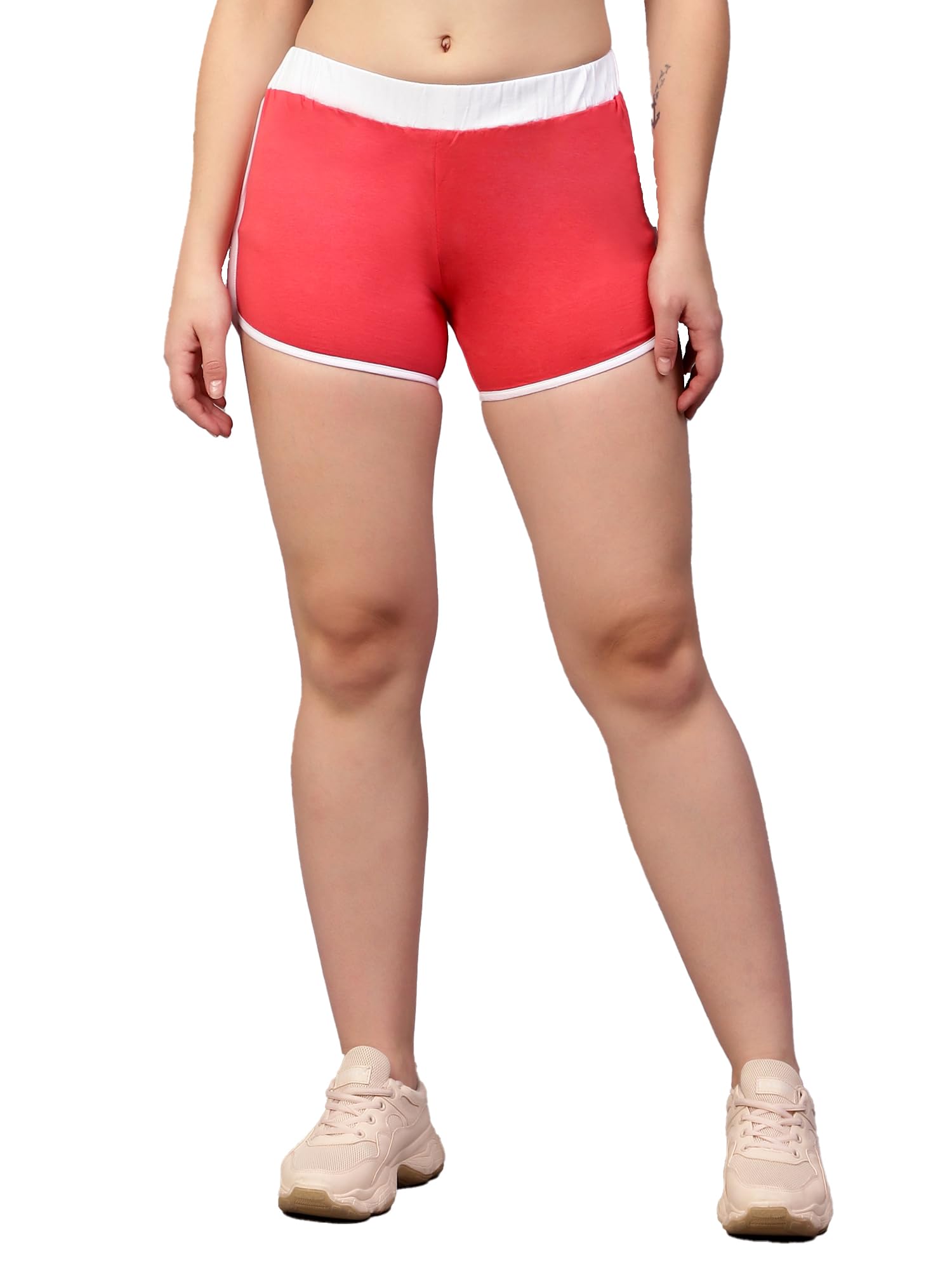diaz Women’s Shorts – Solid Mid Waist Cotton Shorts for Women, Relaxed Fit Above Knee Shorts |Stylish Casual Summer Shorts for Women-picture-40