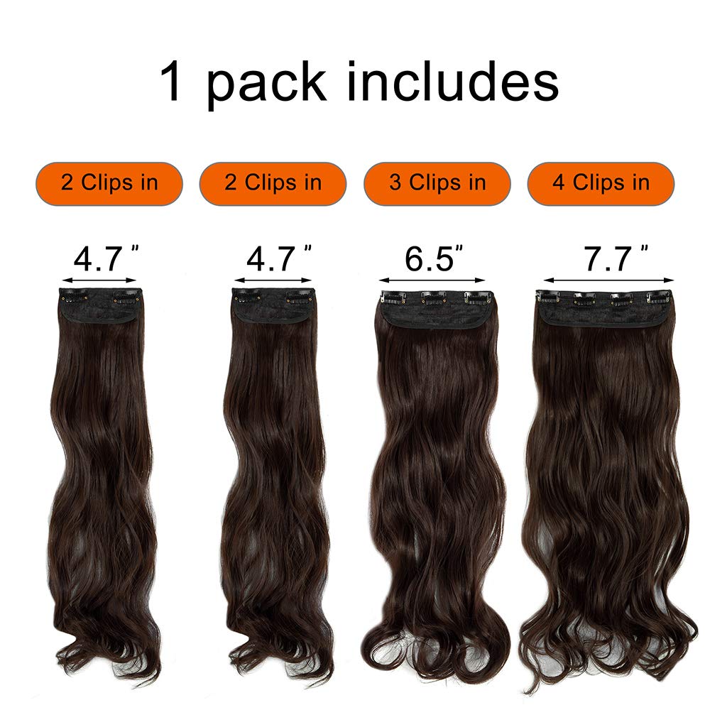 Amazon.com : 4PCS Hair Extensions,Clip in Hair Extensions  display picture 2