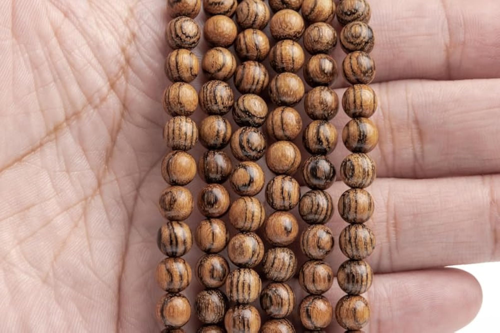 Natural Sandalwood 6MM Round Beaded Handmade Prayer Mala