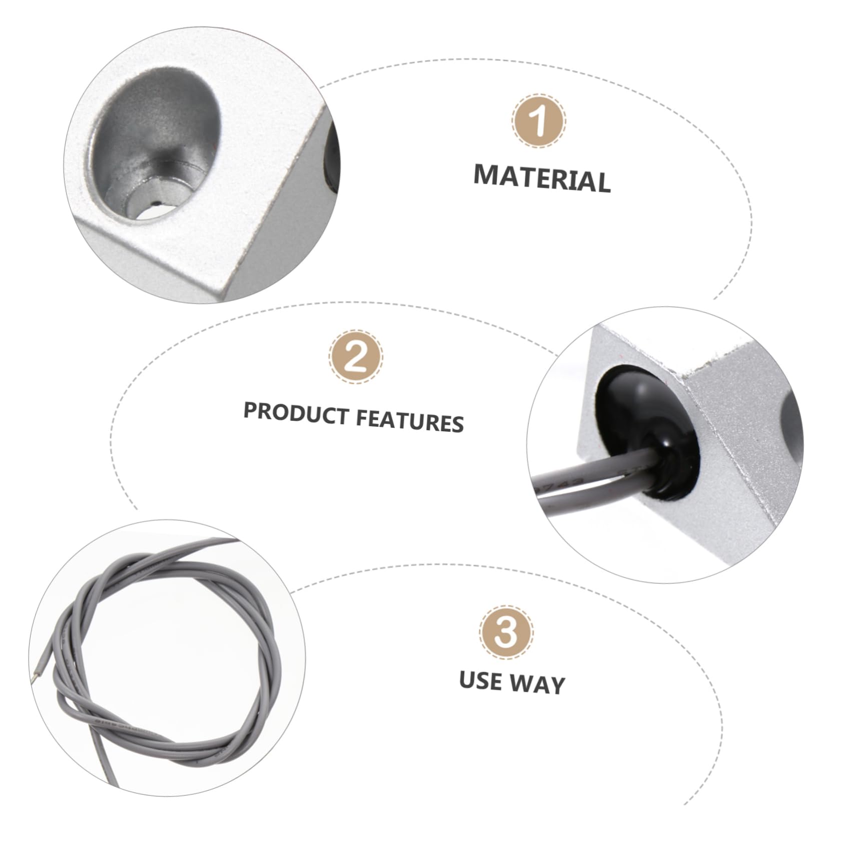 Lot De 3 Capteurs Dalarme pour Porte Et Fenêtre Boîtier en Alliage De Zinc Usage Industriel