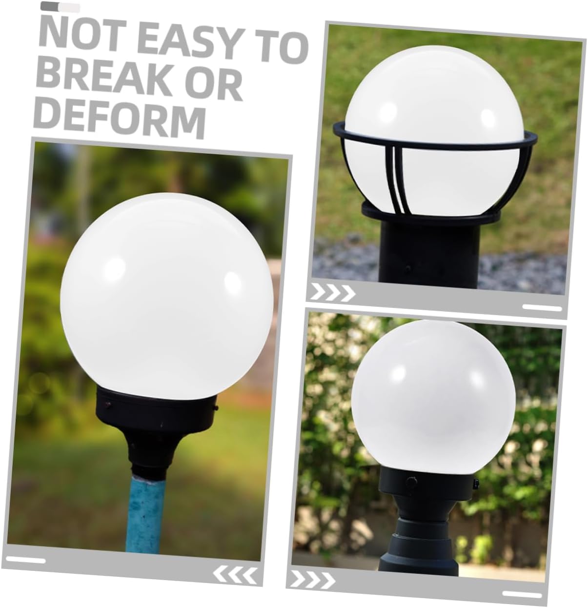 2pcs Acrylic Spherical Lampshade Modern Ceiling Lamp Shades Replacement for Globe Pole Light White