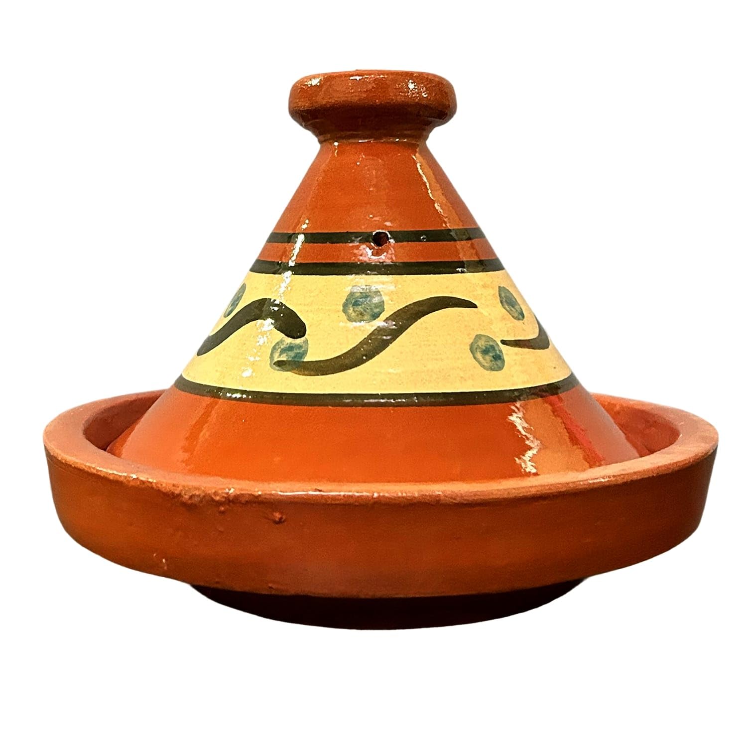 Tajine Pentola Terracotta Piatto Etnico Dipinta a Mano Tradizionale Marocchina Tunisina M 22cm 1811251100 E-Book Omaggio