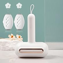 Ptyism 3 Piece Silicone Lint Roller (White with Hook) Washable Lint Roller, Portable Home Travel Lint Roller, Washable Portable Lint Roller for Pets, Washable Lint Remover