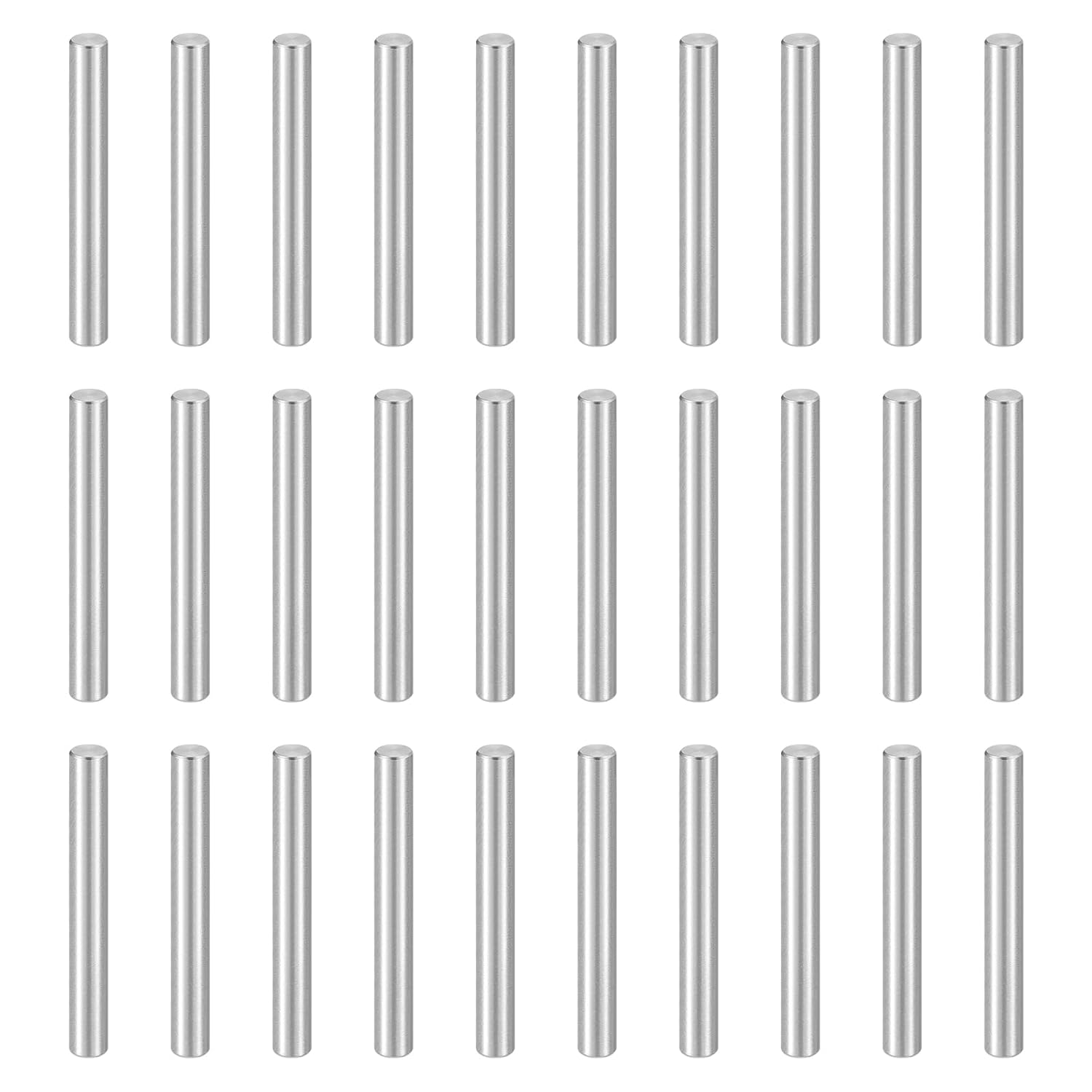 HARFINGTON 55pcs Dowel Pins, M6 x 50mm 304 Stainless Steel Cylindrical Shelf Support Peg Pin Rod Fasten Elements for Metal Devices Wood Furniture DIY Installation, Silver