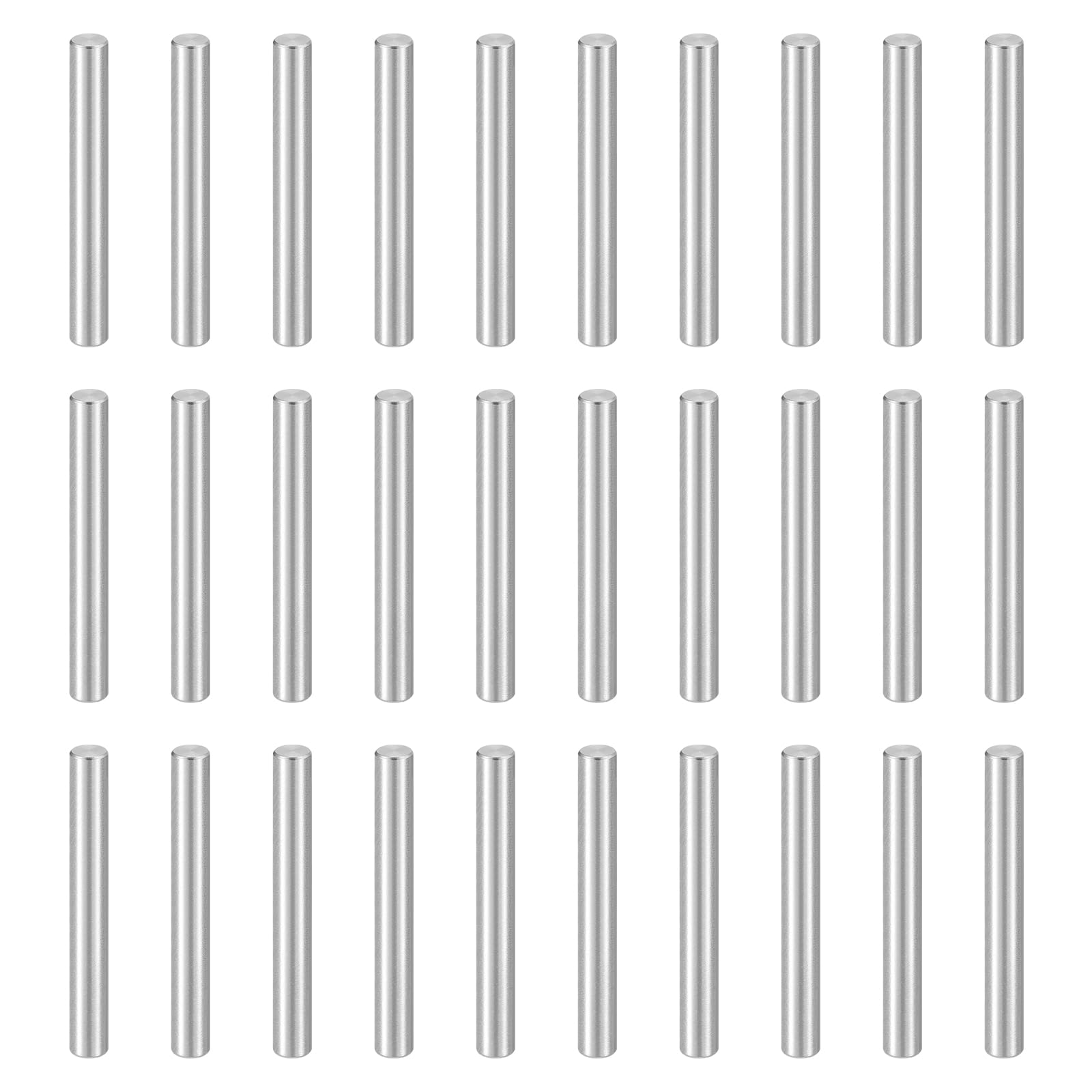 sourcing map 55pcs Dowel Pins, M6 x 50mm 304 Stainless Steel Cylindrical Shelf Support Peg Pin Rod Fasten Elements for Metal Devices Wood Furniture DIY Installation, Silver