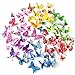 TUPARKA 72 Pcs 3D Papillon Stickers Muraux Papillons Filles Chambre Décorations Accessoires, Mur Art Décor Artisanat pour La Maison Bricolage, Salle De Classe, Balcon, Décoration De Jardin De Fleurs