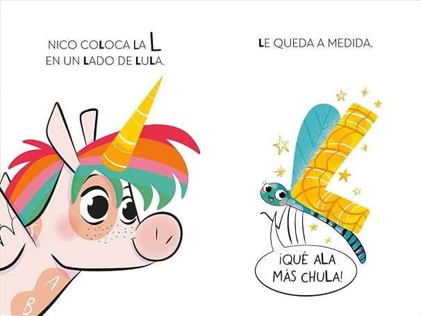 El unicornio de las letras 1 - Una libélula sin volar y un invento genial: Aprender a leer con MAYÚSCULAS (a partir de 5 años) (Primeras lecturas)