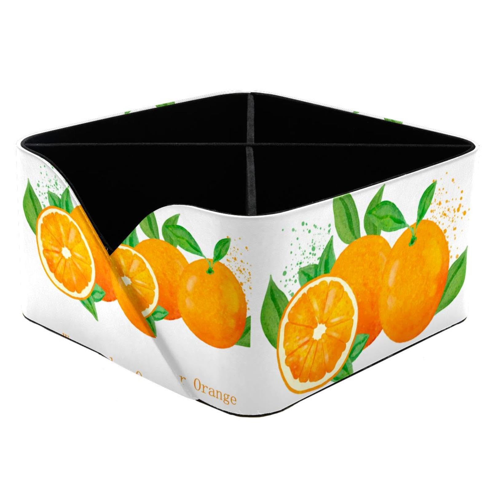 Organiseur de bureau orange aquarelle au design artistique pour fournitures