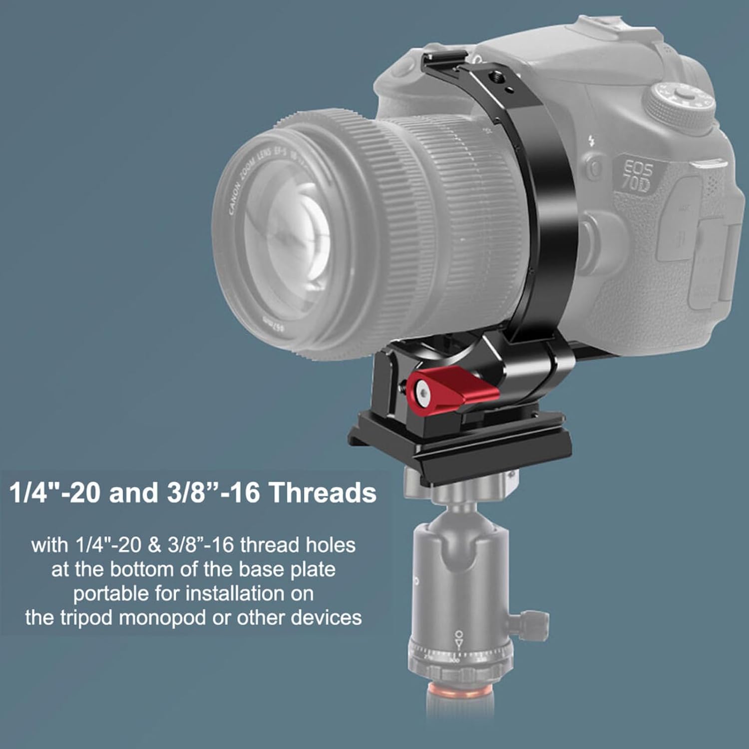 Rotatable Camera C Bracket with Arca Swiss Quick Release Plate Magic Half Collar Mount for Easy Switching Between Horizontal and Vertical Photography for Sony Nikon Fujifilm DSLR Cameras