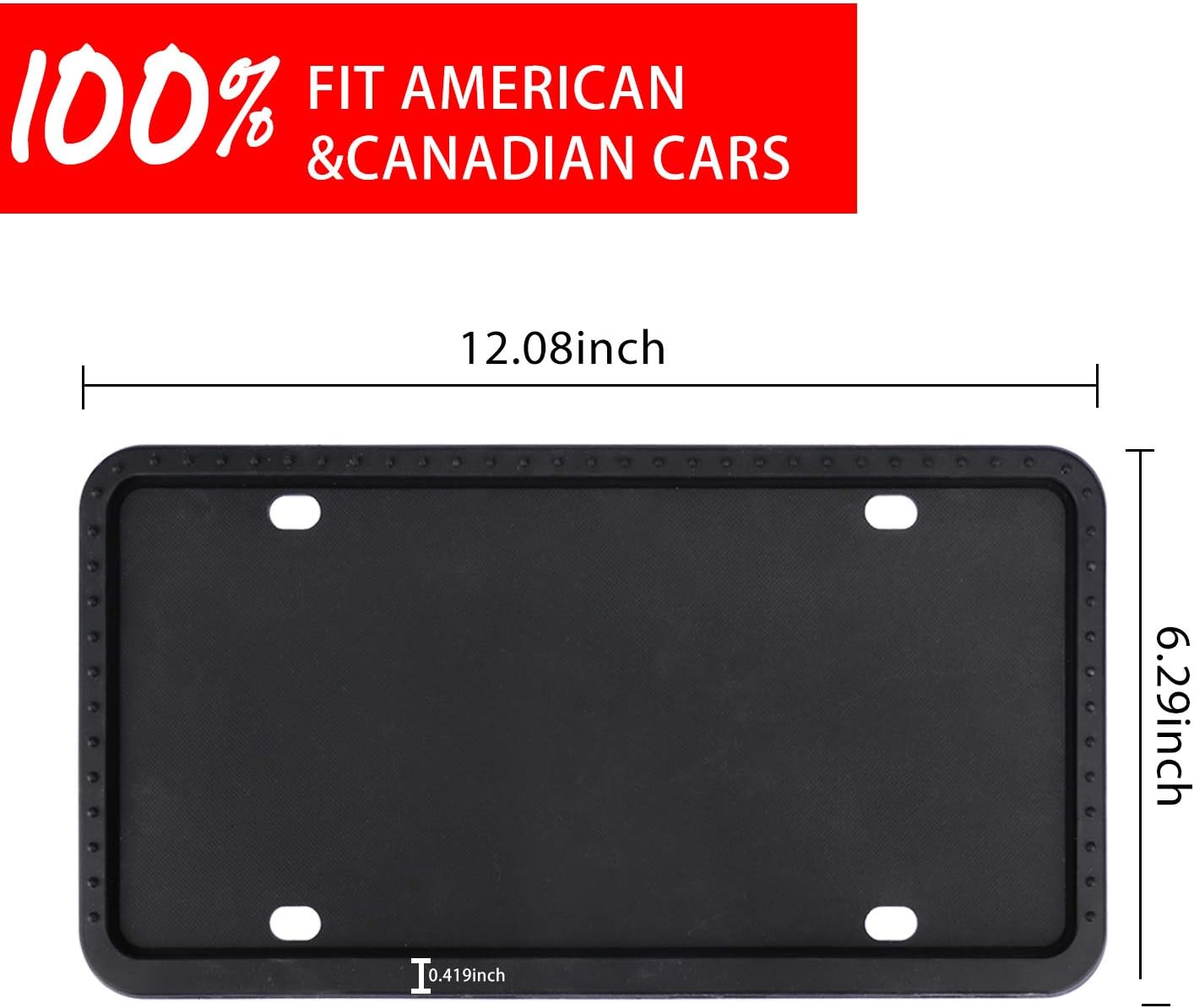 LivTee Silicone License Plate Frames Covers, 1 Pack Universal American Car Accessory License Plate Bracket Holder, Licence Plate Accessories - Black