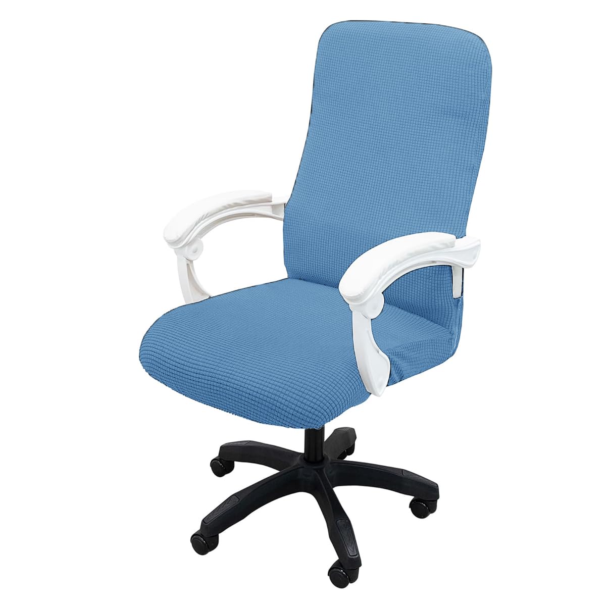 Housse de chaise de bureau bleue pour retrouver le confort d'un siège comme neuf
