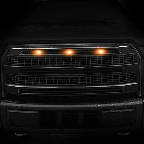 Miniatura 6 de BASIKER Luces de parrilla delantera automática para Ford F150 F250 F350 2004-2019 decoración LED externa  Paquete de 3 lentes ámbar