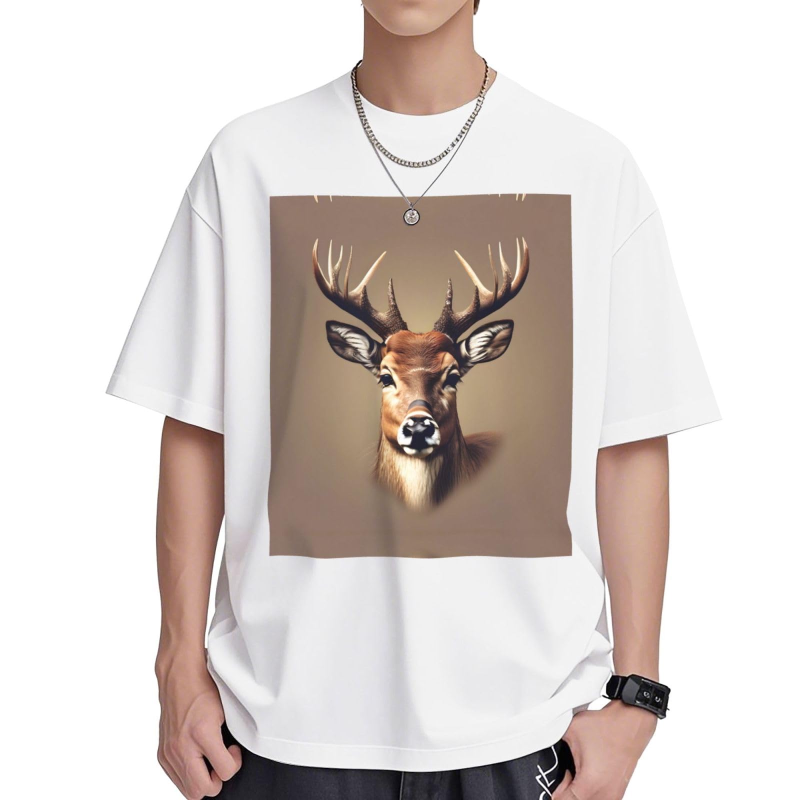 T-shirt coton doux d'une finition impeccable avec imprimé cerf - 8