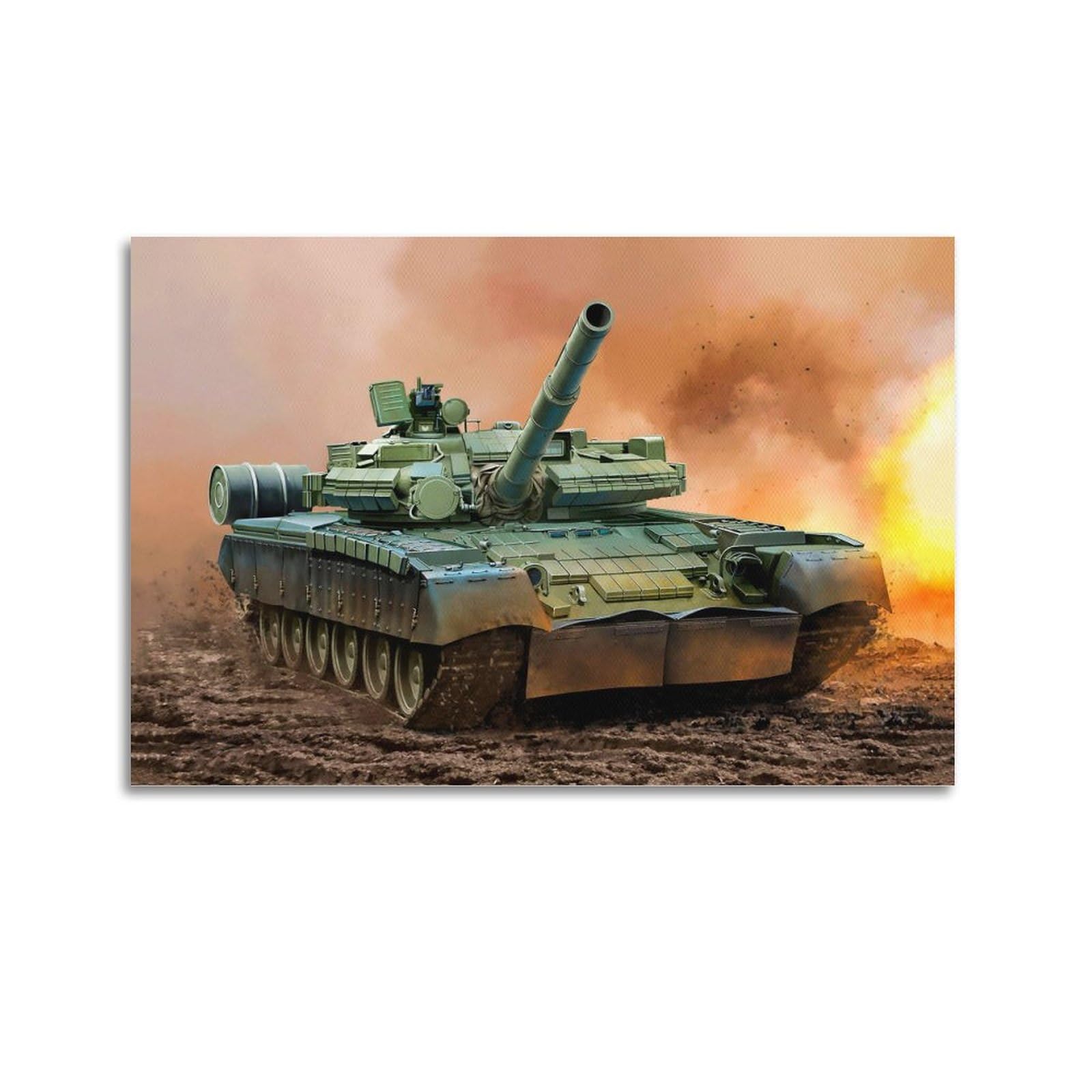 JLTC Vintage Tanks Poster Russian T-80 Main Battle Tanks Poster Decorative Painting Canvas Wall Posters And Art Picture Print Modern Family Bedroom Decor Posters 12x18inch(30x45cm)