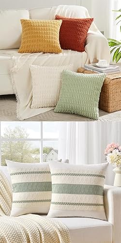 Fancy Homi 6 Packs Decorative Throw Pillow Covers 18x18 Inch